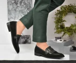 DDesire Black Sued Loafer Flap strap Shoes - Image 7