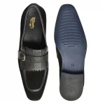 DDesire Black Sued Loafer Flap strap Shoes - Image 4
