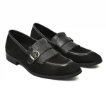 DDesire Black Sued Loafer Flap strap Shoes - Image 3