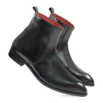 DDesire Pointer Man Leather Black Zip Boot