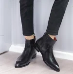 DDesire Pointer Man Leather Black Zip Boot - Image 2