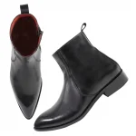 DDesire Pointer Man Leather Black Zip Boot - Image 3