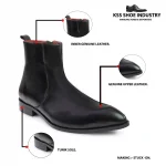 DDesire Pointer Man Leather Black Zip Boot - Image 6