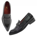 DDesire Horsebit Pointer Man Mocassion Black Leather Shoes - Image 5