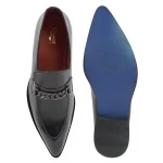 DDesire Horsebit Pointer Man Mocassion Black Leather Shoes - Image 6