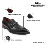DDesire Horsebit Pointer Man Mocassion Black Leather Shoes - Image 2