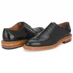 Goodyear Welted Triple Out Sole Leather Shoes Black Brogues for Men - Image 2