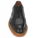 Goodyear Welted Triple Out Sole Leather Shoes Black Brogues for Men - Image 4