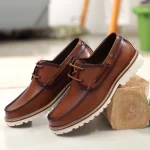 DDesire Leather Tan Boat Shoes - Image 7