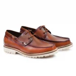 DDesire Leather Tan Boat Shoes - Image 4