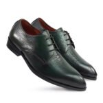 2505 Pointer Lace Up Green Printed LEATHER SHOES