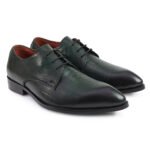 2505 Pointer Lace Up Green Printed LEATHER SHOES - Image 2