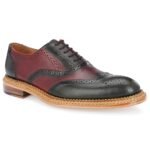 DDesire Premium Wine and Black Dual-Tone Full Brogue Lace-Up Dress Shoes for Men - Image 6
