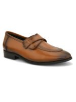 DDesire Men's Brown Leather Loafers With Horse bit Buckle - Image 2