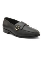 DDesire Men's Black Single Monk Strap Loafers with Gold Buckle Detail - Image 3