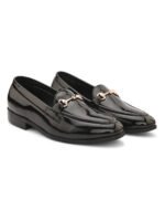 DDesire Men’s Black Patent Leather Horsebit Loafers