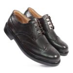 DDesire Premium Espresso Brown Full Brogue Open Lacing Dress Shoes for Men